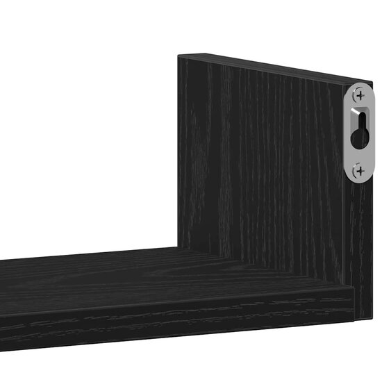 Wandschappen 3 st bewerkt hout zwart eiken