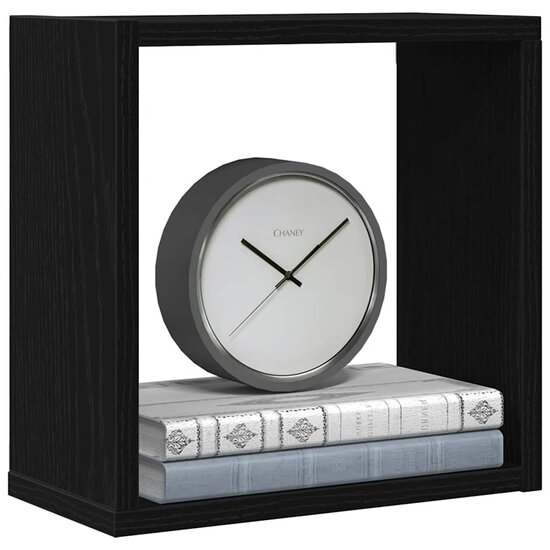 Wandschappen Kubus Bewerkt Hout Zwart Eiken 2 30 x 15 x 30 cm
