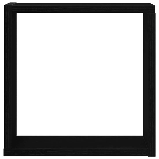 Wandschappen Kubus Bewerkt Hout Zwart Eiken 2 30 x 15 x 30 cm