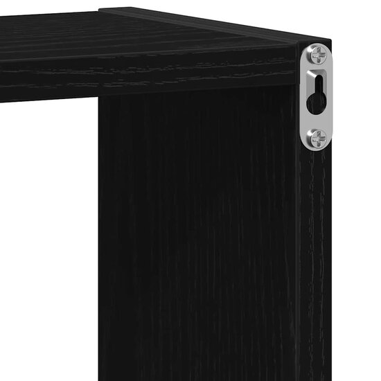 Wandschappen Kubus Bewerkt Hout Zwart Eiken 2 30 x 15 x 30 cm