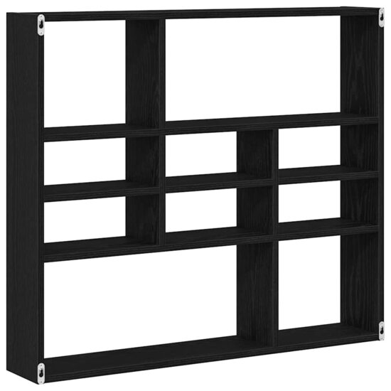 Wandschap 90X16X78 Cm Bewerkt Hout Kleur Zwart eiken