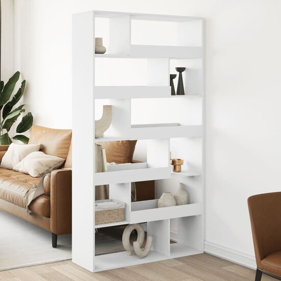 Kamerscherm 100X33X187,5 Cm Bewerkt Hout 187.5 cm Wit