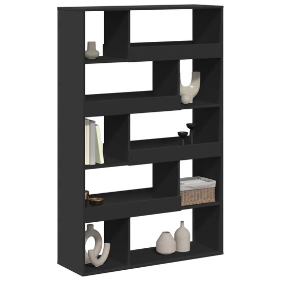 Boekenkast 100X33X156,5 Cm Bewerkt Hout 156.5 cm Zwart
