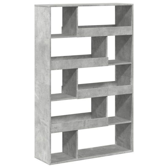 Boekenkast 100X33X156,5 Cm Bewerkt Hout 156.5 cm Betongrijs