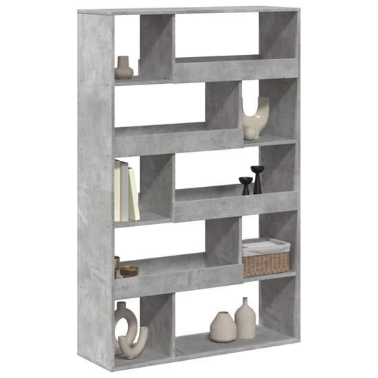 Boekenkast 100X33X156,5 Cm Bewerkt Hout 156.5 cm Betongrijs