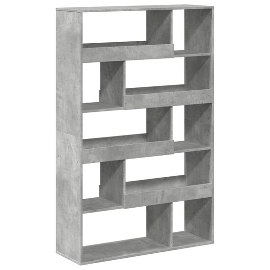 Boekenkast 100X33X156,5 Cm Bewerkt Hout 156.5 cm Betongrijs