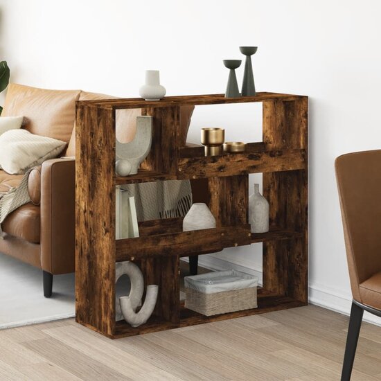 Kamerscherm 100X33X94,5 Cm Bewerkt Hout Kleurig 94.5 cm Gerookt eiken