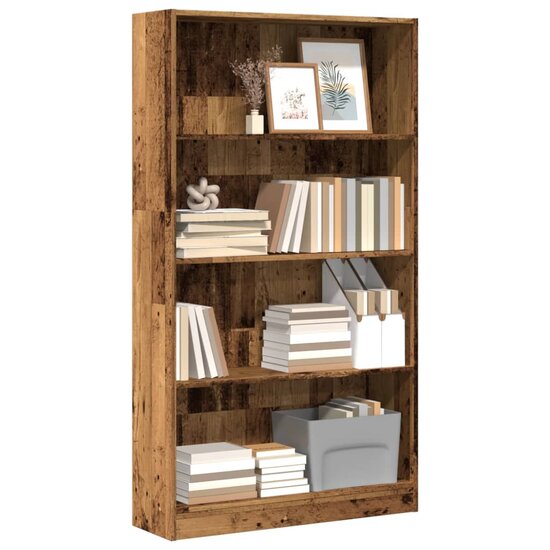 Boekenkast 80X24X Bewerkt Hout Kleurig Oud Hout 80 cm 143 cm