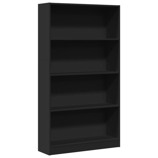 Boekenkast 80X24X Bewerkt Hout Zwart 80 cm 143 cm