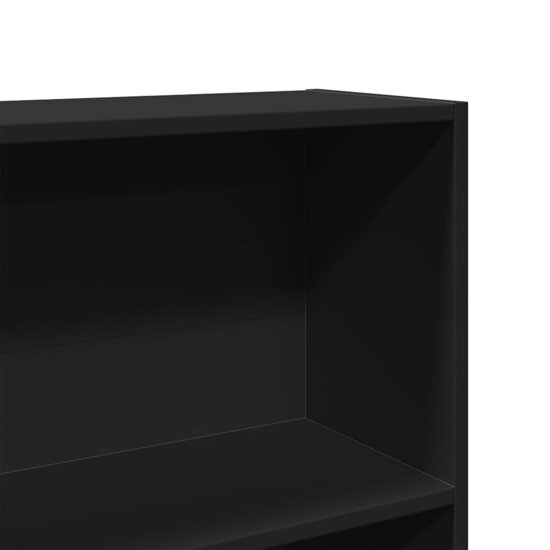 Boekenkast 80X24X Bewerkt Hout Zwart 80 cm 143 cm