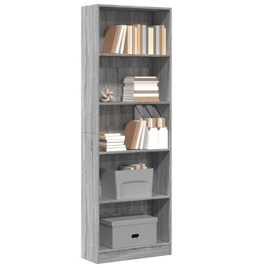 Boekenkast 60X24X Bewerkt Hout Eikenkleurig Grijs Sonoma 60 cm 176 cm