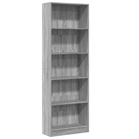 Boekenkast 60X24X Bewerkt Hout Eikenkleurig Grijs Sonoma 60 cm 176 cm
