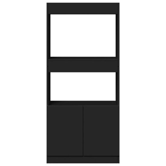 Hoge Kast 63X33X Bewerkt Hout Zwart 63 cm 140 cm