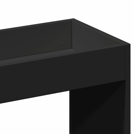 Hoge Kast 63X33X Bewerkt Hout Zwart 63 cm 140 cm