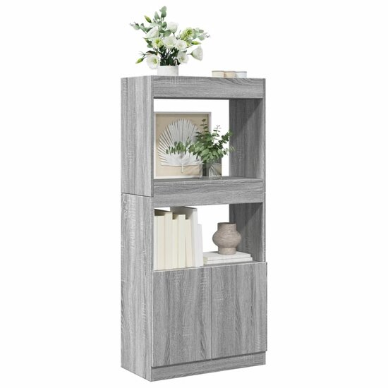 Hoge Kast 63X33X Bewerkt Hout Eikenkleurig Grijs Sonoma 63 cm 140 cm