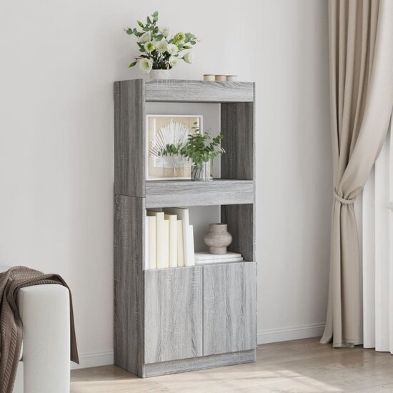 Hoge Kast 63X33X Bewerkt Hout Eikenkleurig Grijs Sonoma 63 cm 140 cm