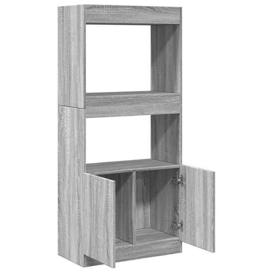 Hoge Kast 63X33X Bewerkt Hout Eikenkleurig Grijs Sonoma 63 cm 140 cm