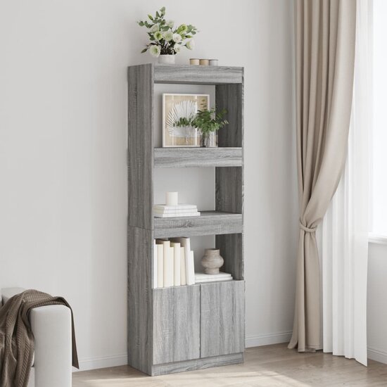 Hoge Kast 63X33X Bewerkt Hout Eikenkleurig Grijs Sonoma 63 cm 180 cm