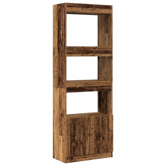 Hoge Kast 63X33X Bewerkt Hout Kleurig Oud Hout 63 cm 180 cm