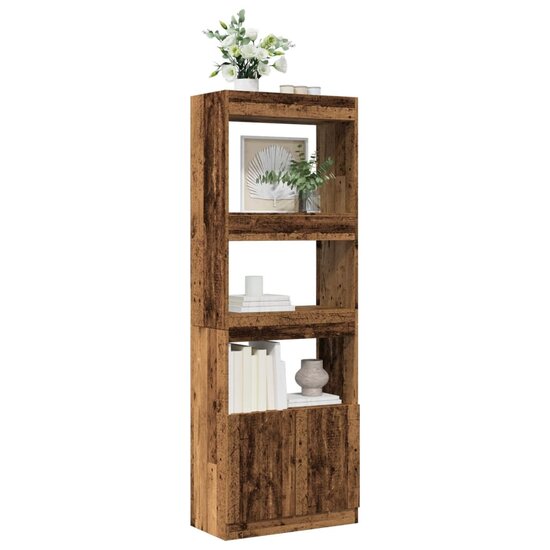 Hoge Kast 63X33X Bewerkt Hout Kleurig Oud Hout 63 cm 180 cm