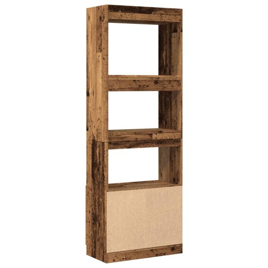 Hoge Kast 63X33X Bewerkt Hout Kleurig Oud Hout 63 cm 180 cm