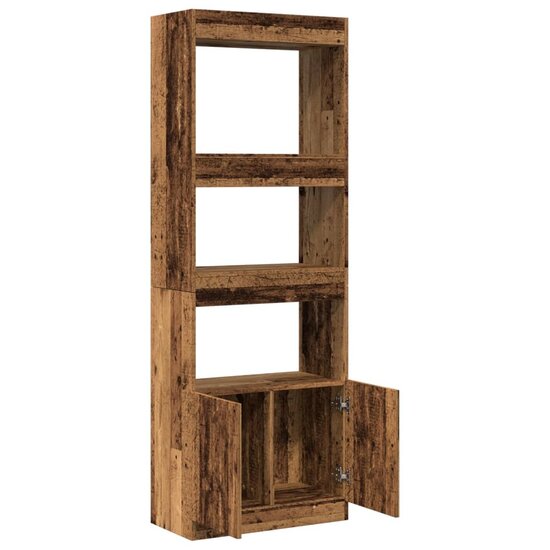 Hoge Kast 63X33X Bewerkt Hout Kleurig Oud Hout 63 cm 180 cm