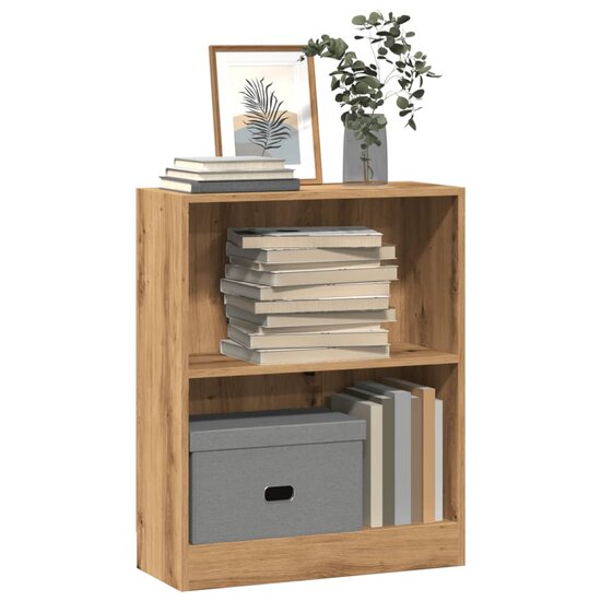 Boekenkast 60X24X Bewerkt Hout Artisanaal Kleurig Eiken 60 cm 76 cm