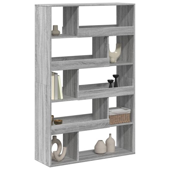 Boekenkast 100X33X156,5 Cm Bewerkt Hout Eikenkleur 156.5 cm Grijs sonoma