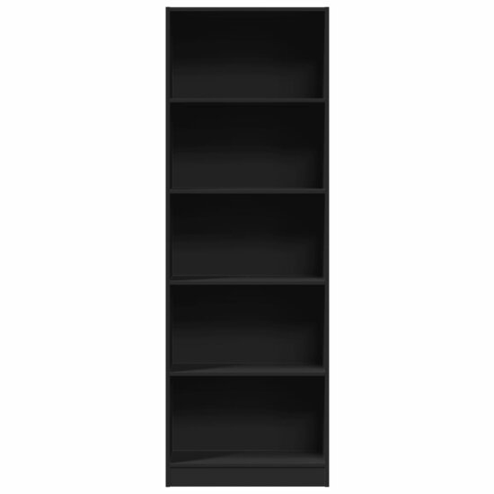 Boekenkast 60X24X Bewerkt Hout Zwart 60 cm 176 cm