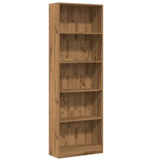 Boekenkast 60X24X Bewerkt Hout Artisanaal Kleurig Eiken 60 cm 176 cm