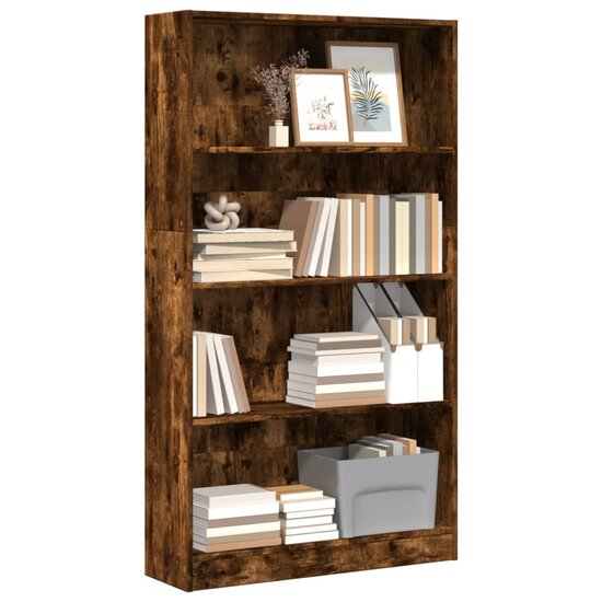 Boekenkast 80X24X Bewerkt Hout Kleurig Gerookt Eiken 80 cm 143 cm
