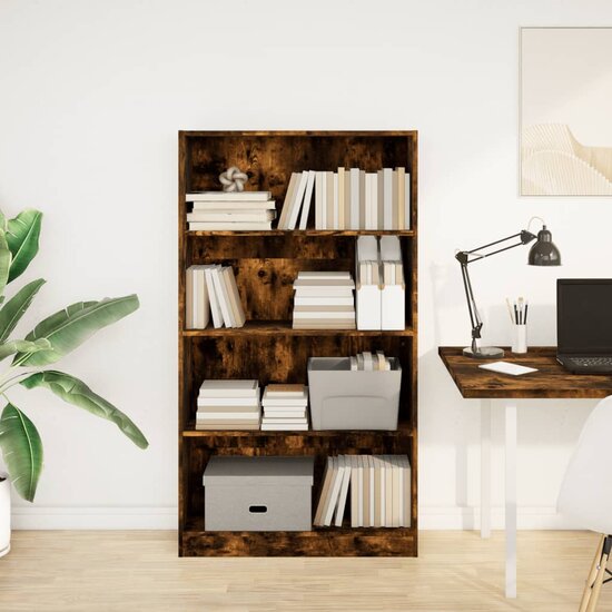 Boekenkast 80X24X Bewerkt Hout Kleurig Gerookt Eiken 80 cm 143 cm