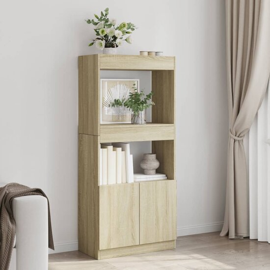 Hoge Kast 63X33X Bewerkt Hout Kleurig Sonoma Eiken 63 cm 140 cm