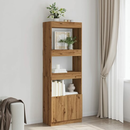 Hoge Kast 63X33X Bewerkt Hout Artisanaal Kleurig Eiken 63 cm 180 cm