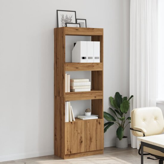 Hoge Kast 63X33X Bewerkt Hout Artisanaal Kleurig Eiken 63 cm 180 cm