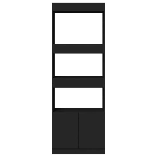 Hoge Kast 63X33X Bewerkt Hout Zwart 63 cm 180 cm