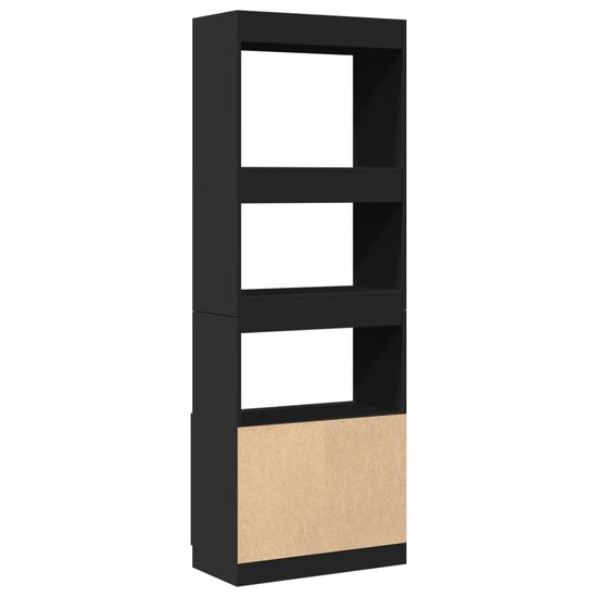 Hoge Kast 63X33X Bewerkt Hout Zwart 63 cm 180 cm