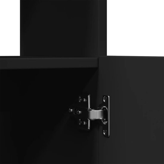 Hoge Kast 63X33X Bewerkt Hout Zwart 63 cm 180 cm