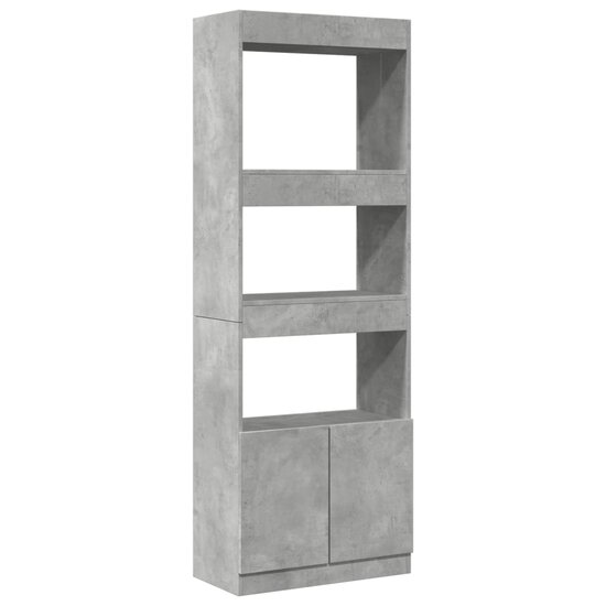 Hoge Kast 63X33X Bewerkt Hout Betongrijs 63 cm 180 cm