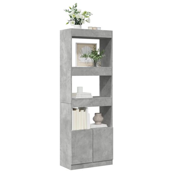Hoge Kast 63X33X Bewerkt Hout Betongrijs 63 cm 180 cm
