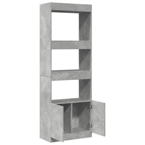 Hoge Kast 63X33X Bewerkt Hout Betongrijs 63 cm 180 cm