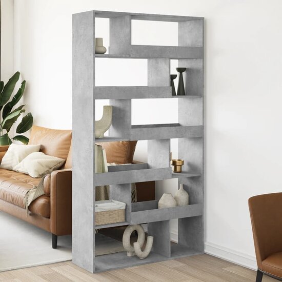 Kamerscherm 100X33X187,5 Cm Bewerkt Hout 187.5 cm Betongrijs