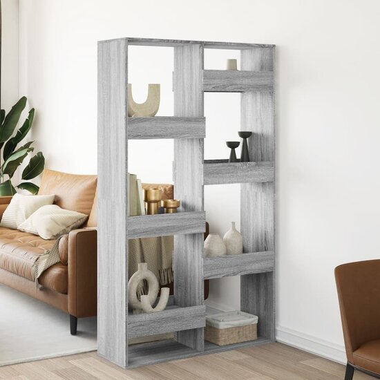 Kamerscherm 100X33X Bewerkt Hout Eikenkleur 175 cm Grijs sonoma
