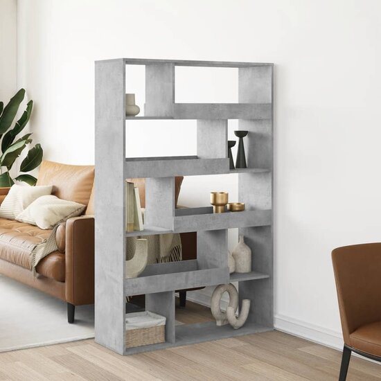 Kamerscherm 100X33X156,5 Cm Bewerkt Hout 156.5 cm Betongrijs