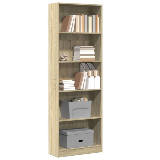 Boekenkast 60X24X Bewerkt Hout Kleurig Sonoma Eiken 60 cm 176 cm