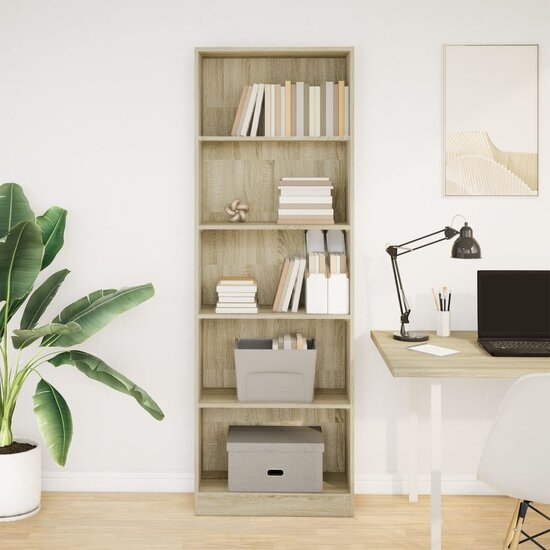 Boekenkast 60X24X Bewerkt Hout Kleurig Sonoma Eiken 60 cm 176 cm