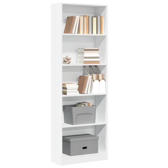 Boekenkast 60X24X Bewerkt Hout Wit 60 cm 176 cm