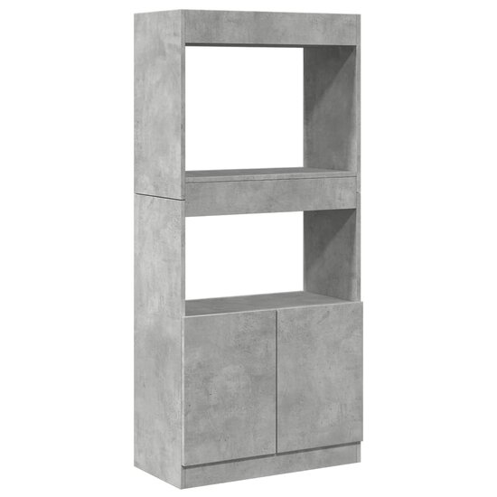Hoge Kast 63X33X Bewerkt Hout Betongrijs 63 cm 140 cm