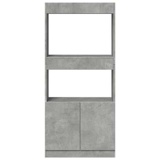 Hoge Kast 63X33X Bewerkt Hout Betongrijs 63 cm 140 cm