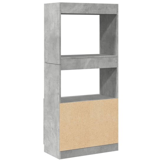 Hoge Kast 63X33X Bewerkt Hout Betongrijs 63 cm 140 cm